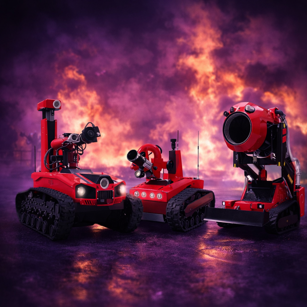 Firefighting robots for emergency situations.