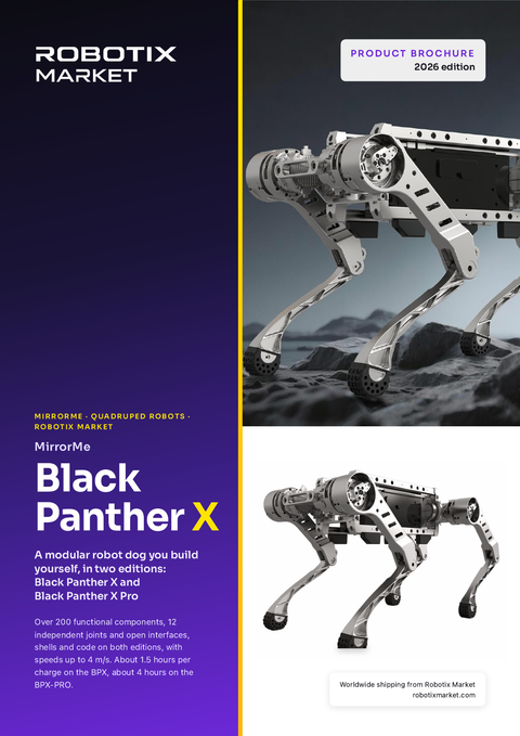 MirrorMe Black Panther X Pro modularer Vierbeiner-Roboter – Produktbroschüre
