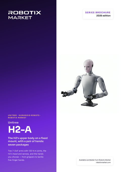 Unitree H2-A Standard G felsőtest-humanoid BrainCo Revo 2 Touch kezekkel – Termékprospektus