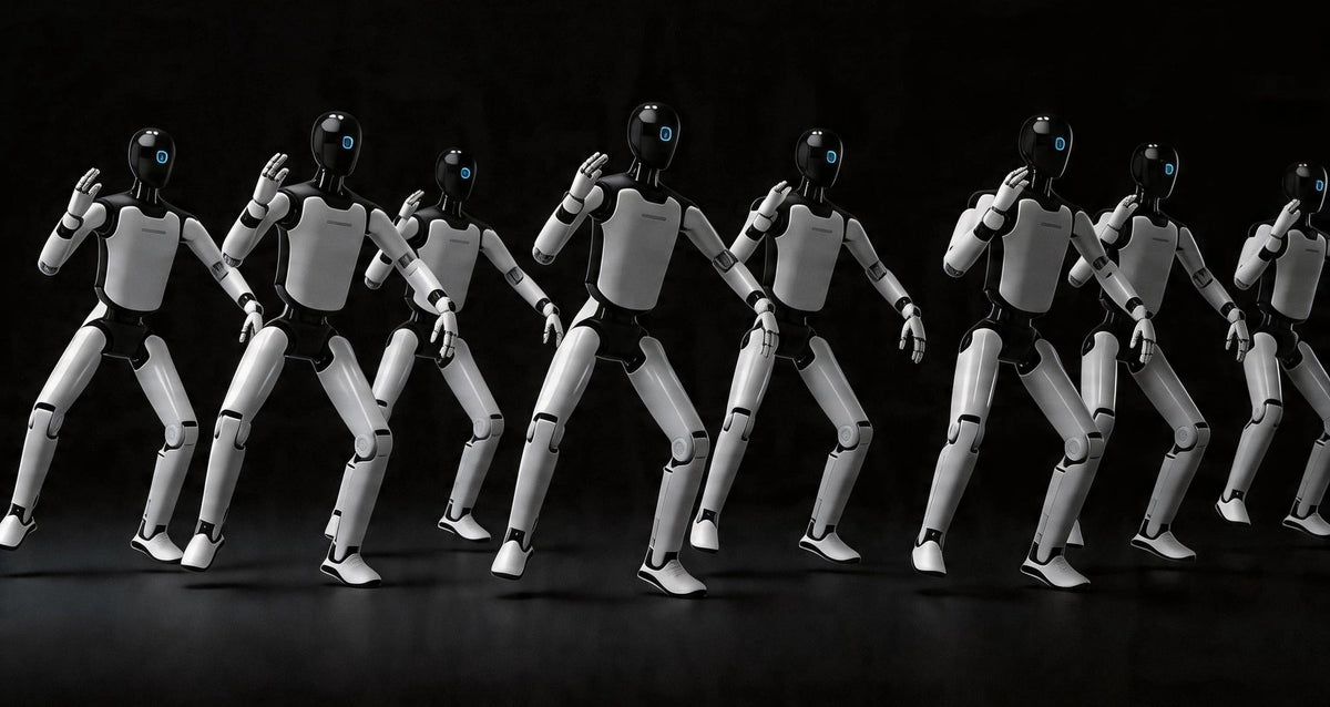 AGIBOT A3 fleet moving in sync