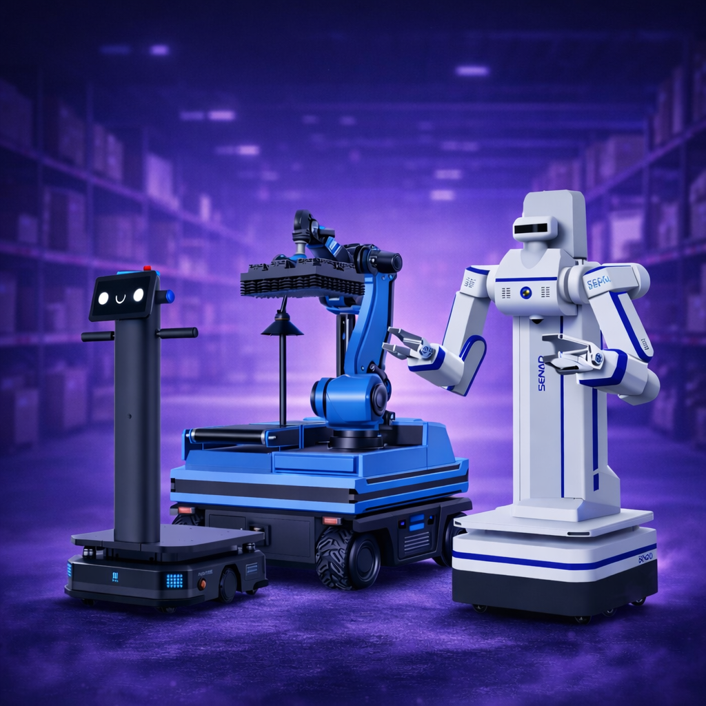 Industrial warehouse robots
